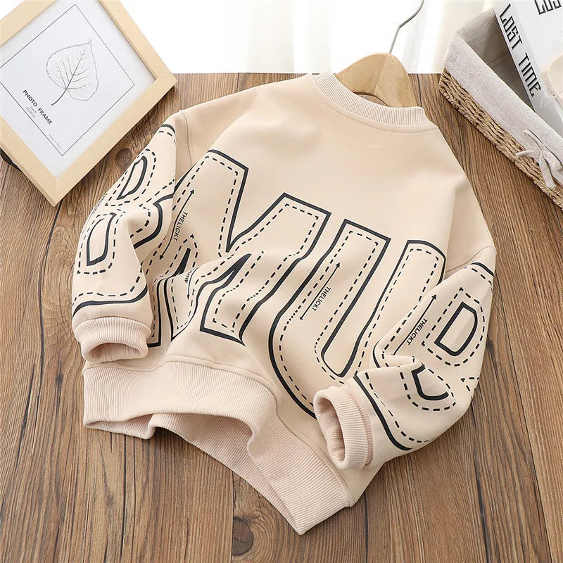 IYEAL Kids Boys' Sweatershirts Spring and Autumn Children's Wear New Boys' and Girls' Round Neck Cartoon Pullover