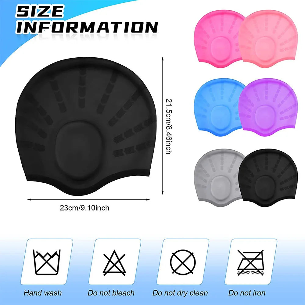 Silicone Swimming Cap with Ear Protection
