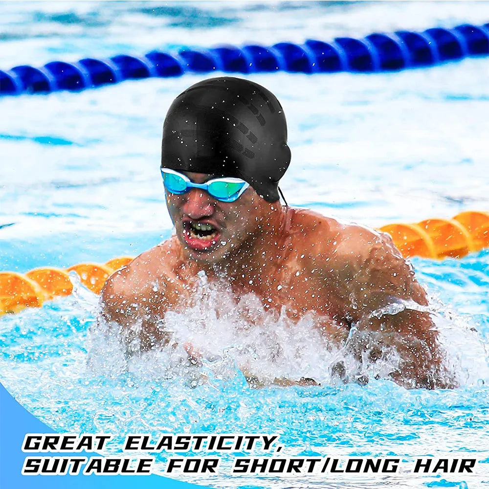 Silicone Swimming Cap with Ear Protection