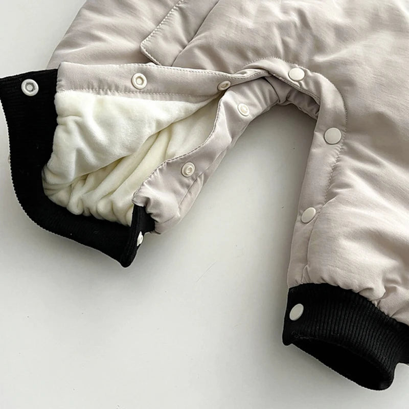 IYEAL Winter Baby Girl Boys Warm Velvet Rompers Toddler Thermal Jumpsuit Overalls Infant Cotton Clothing Snowsuits