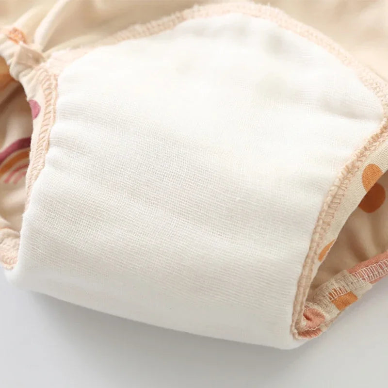 Cute Printed Toddler Training Pants Baby Washable Underwear Boy Girl Cloth Diapers Reusable Nappies Infant Breathable Panties