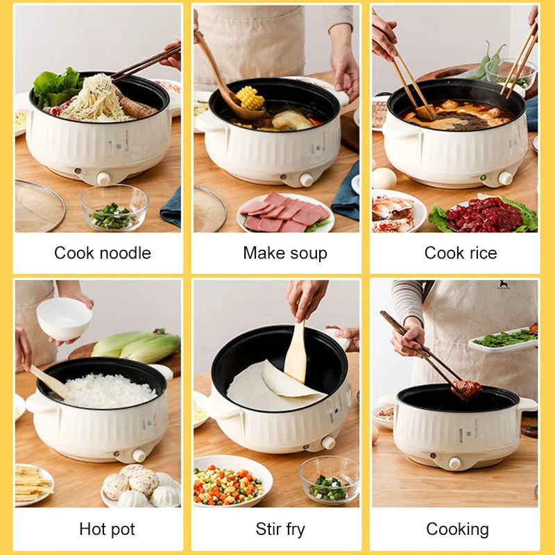 1.7L Multicooker Single/Double Layer Electric Pot 1-2 People Household Non-stick Pan Hot Pot Rice Cooker Cooking Appliances