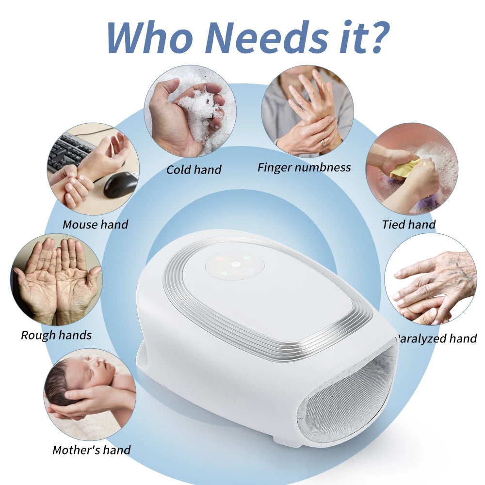 Electric Hand Massager Multi-functional Hot Kneading Device Palm Finger Joint Care Relieve Fatigue Tendonitis USB Charging