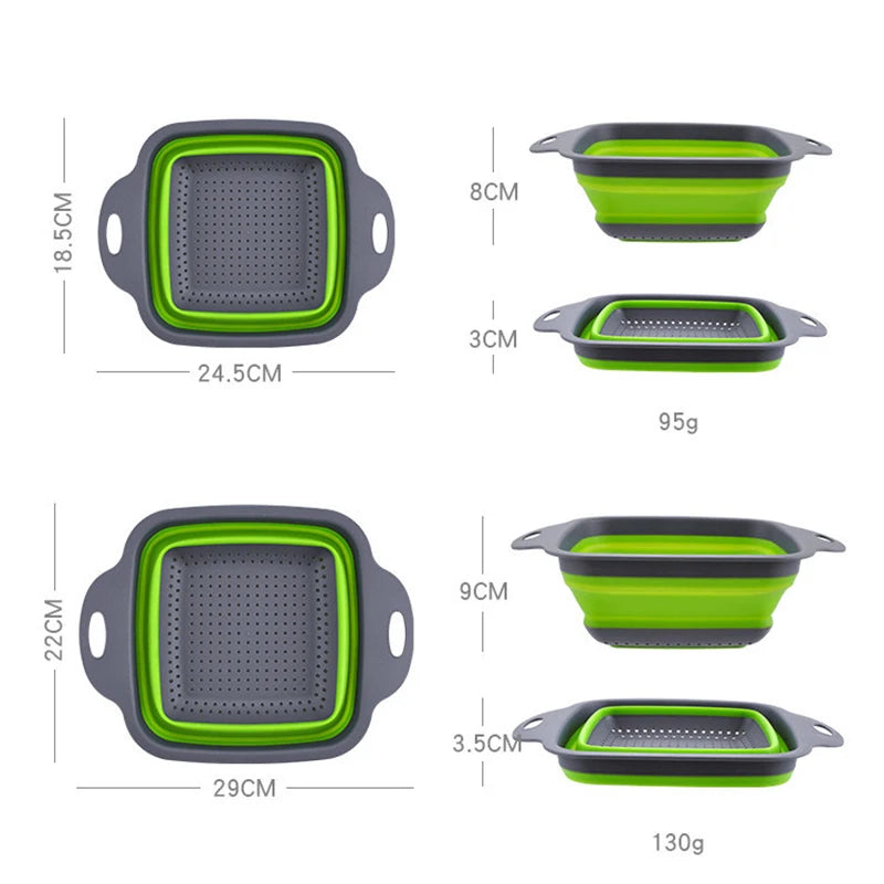 Square Collapsible Silicone Colander