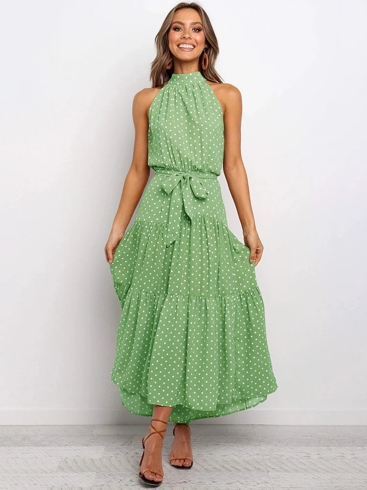 Polka Dot Halter Sundress