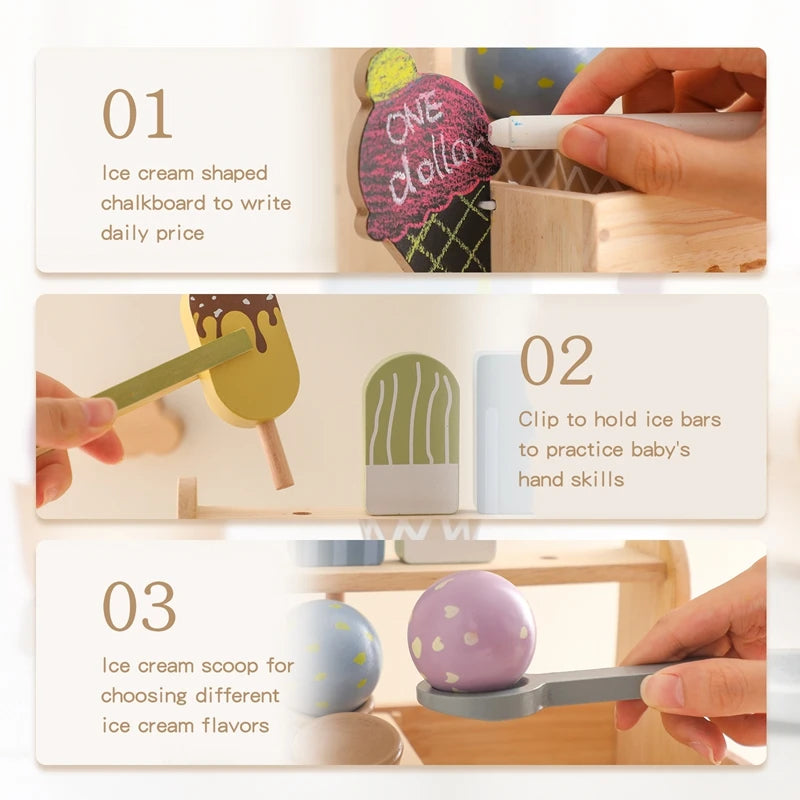 Original Ice Cream Toy Baby Play House Toy Set Simulation Toy Set Simulation Ice Cream Baby Educational Toys Birthday Gift Kids
