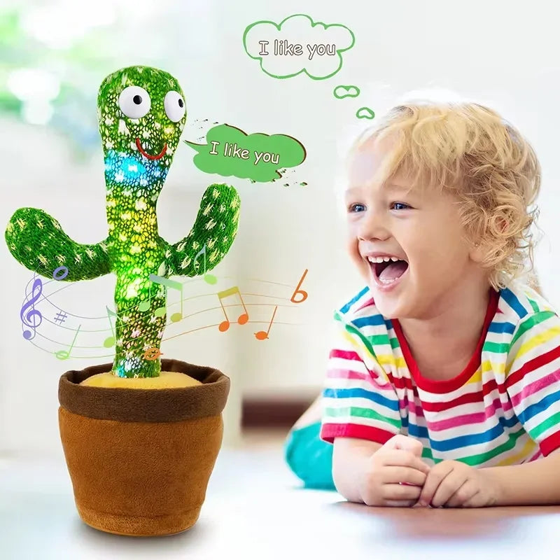 New Dancing Talking Cactus Toy for Baby Toddler, Boys Girls Gifts Singing Mimicking Cactus Toys Recording Repeating What You Say