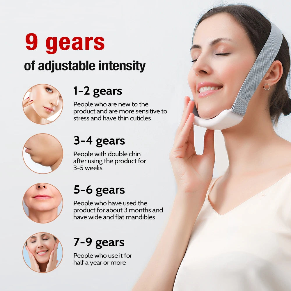 Micro Current Pulse V Face Instrument Slimming Vibrating Massage Hot Compress Firming and Lifting Improves Double Chin USB