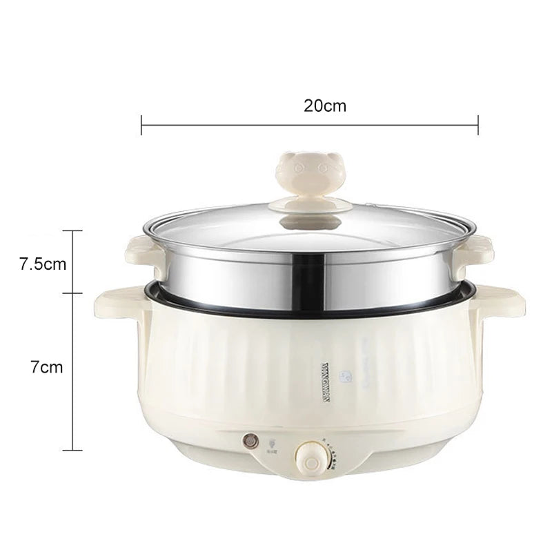 1.7L Multicooker Single/Double Layer Electric Pot 1-2 People Household Non-stick Pan Hot Pot Rice Cooker Cooking Appliances
