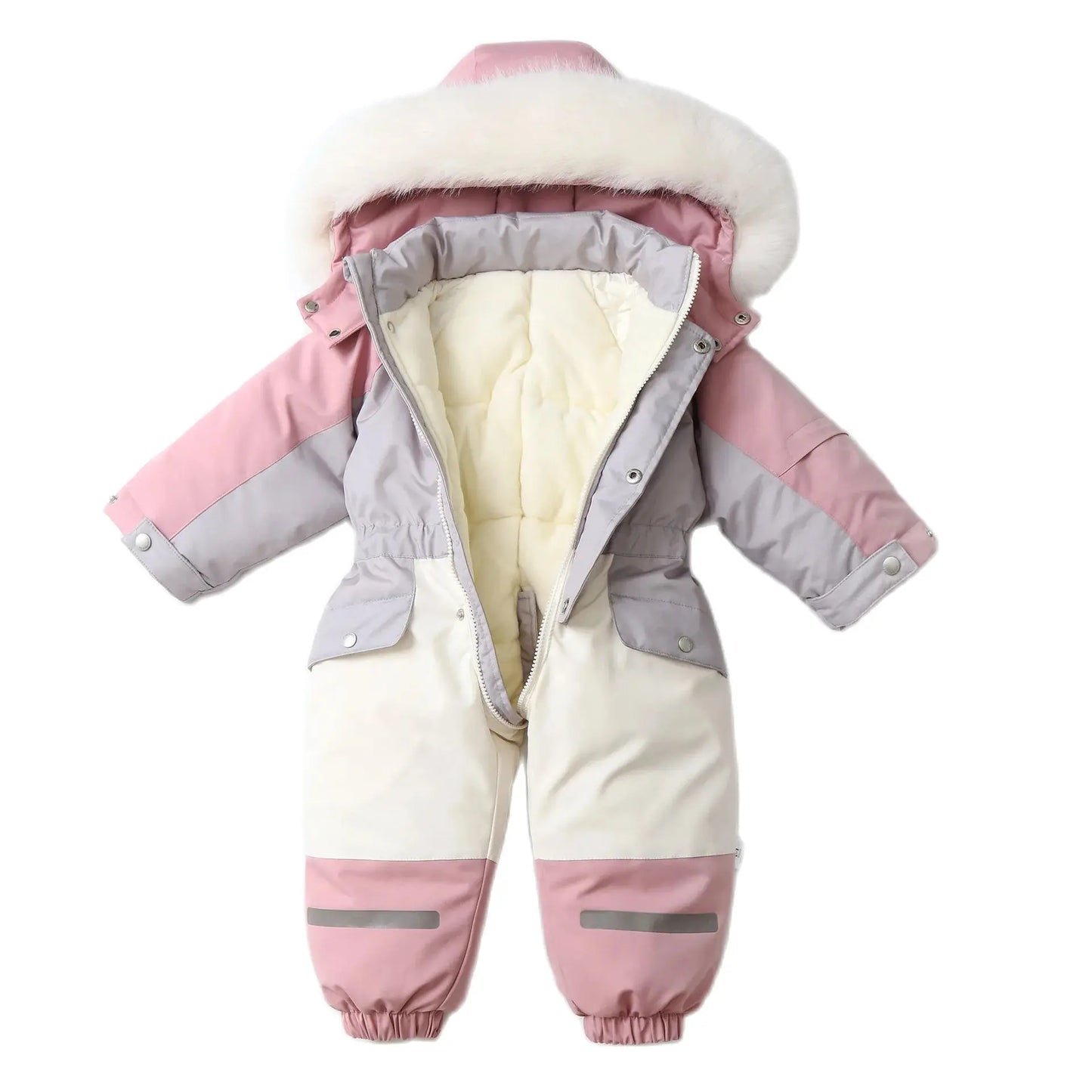 IYEAL 2024 Warm Waterproof Snow Wear Children Clothes Hooded Fur Baby Boys Girls Ski Suit Kid Winter Coats Thicken Jumpsuit 1-5Y