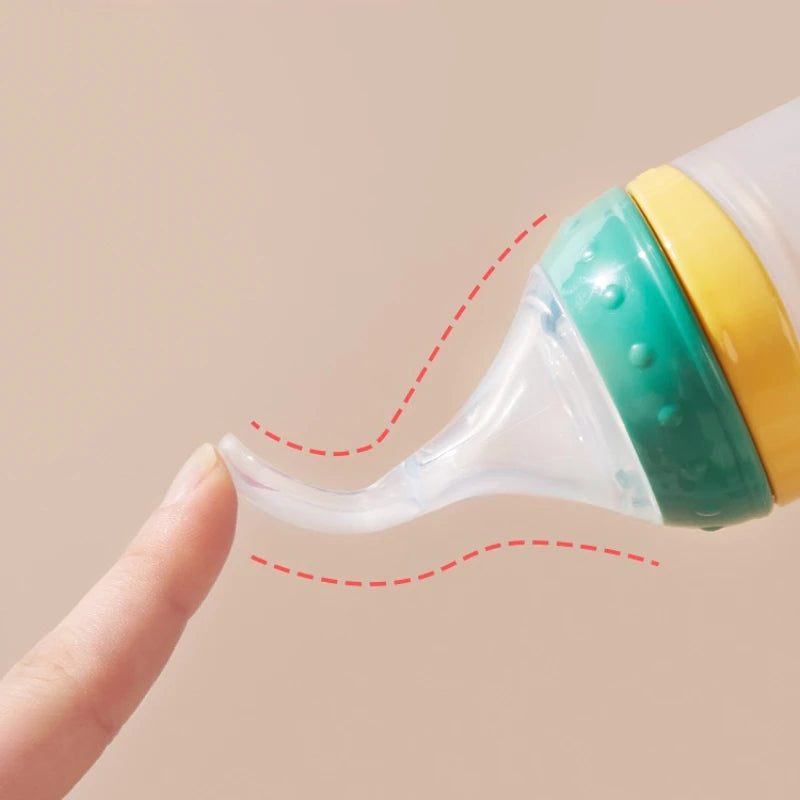 BBET Squeezing Feeding Bottle Silicone Newborn Baby Training Rice Spoon Infant Cerea Food Supplement Feeder Safe Tableware