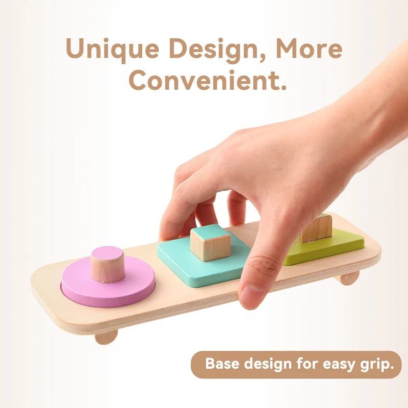 Montessori Toys Baby Wooden Busy Board Sorting Stacking Geometric Blocks Educational Toy Color Shape Recognition Puzzle Toy Gift