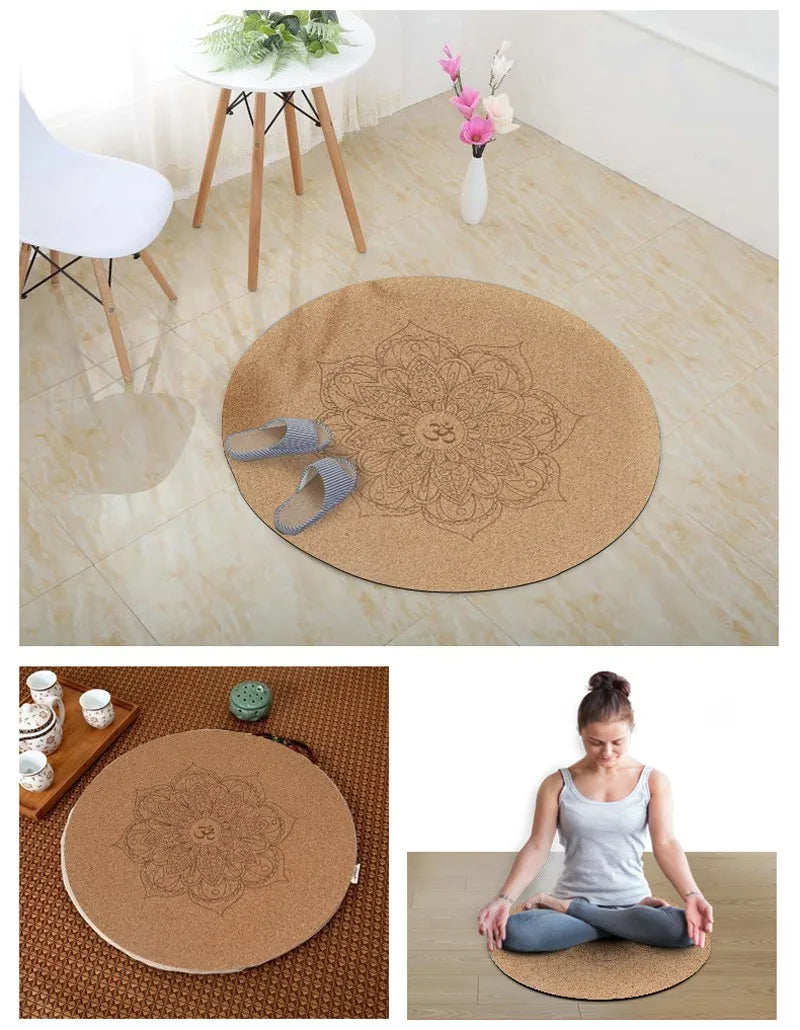 Anti slip Natural Rubber Organic Meditation Pilates Round Big Yoga Mat Washable