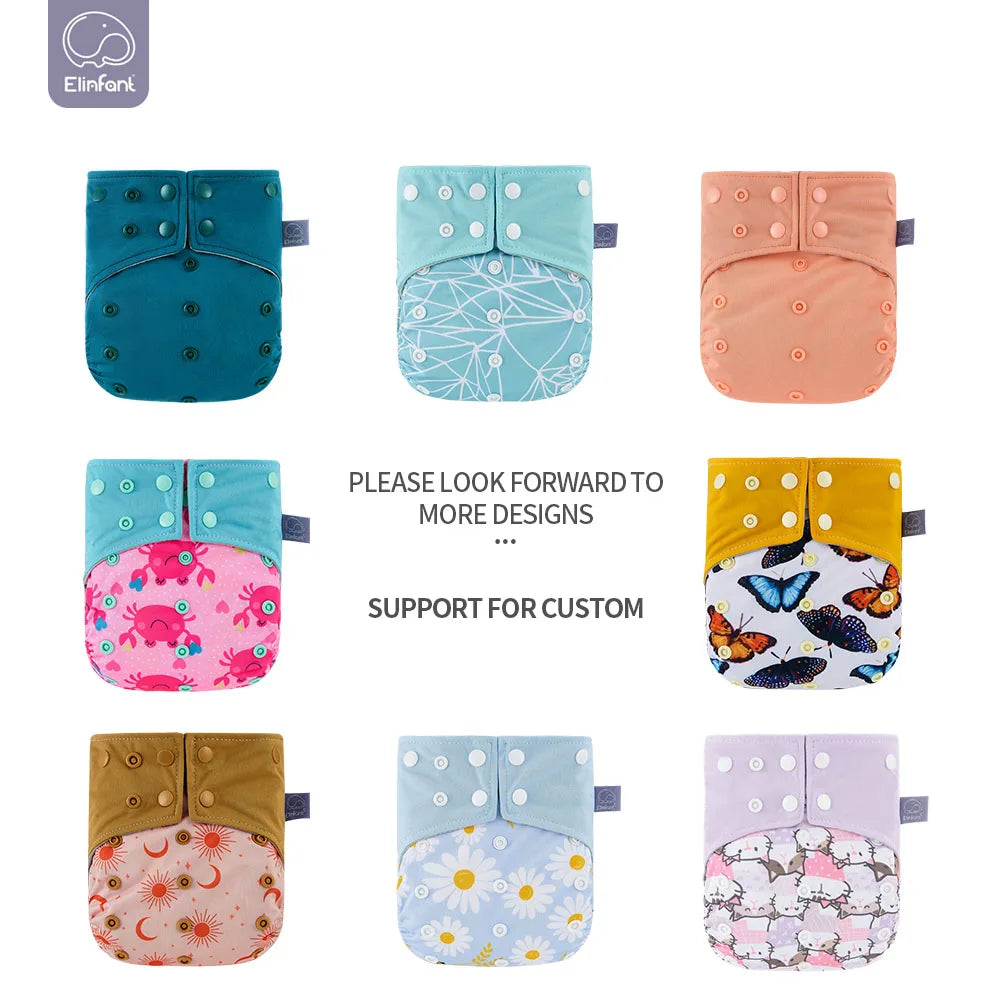 Elinfant Baby Reusable Washable Diaper Cloth Suede Cloth Inner With One Pocket Fit 3-15kg Baby Cloth