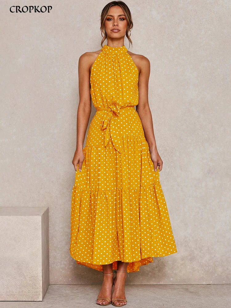 Polka Dot Halter Sundress