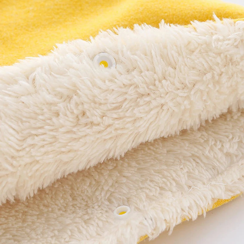 IYEAL Winter Fashion Kids Baby Girl Clothes Cartoon Hooded Ears Warm Plus Velvet Coat Jackets Children Girls Cape Cloaks