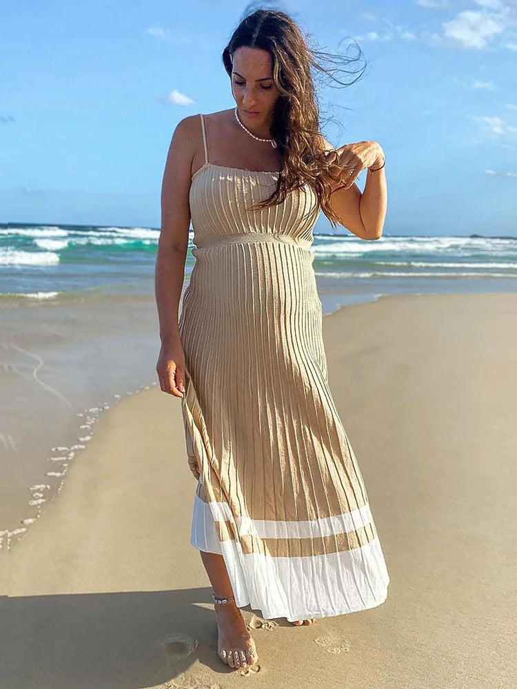 Tossy Backless Ribbed Maxi Dress For Women