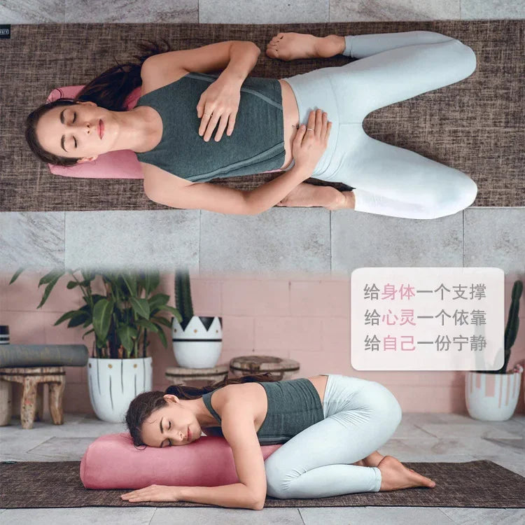 Yoga Mat Pillow For Meditation And Support Rectangular Yoga Mat Solid Color Workout Mat Machine Washable With Handle