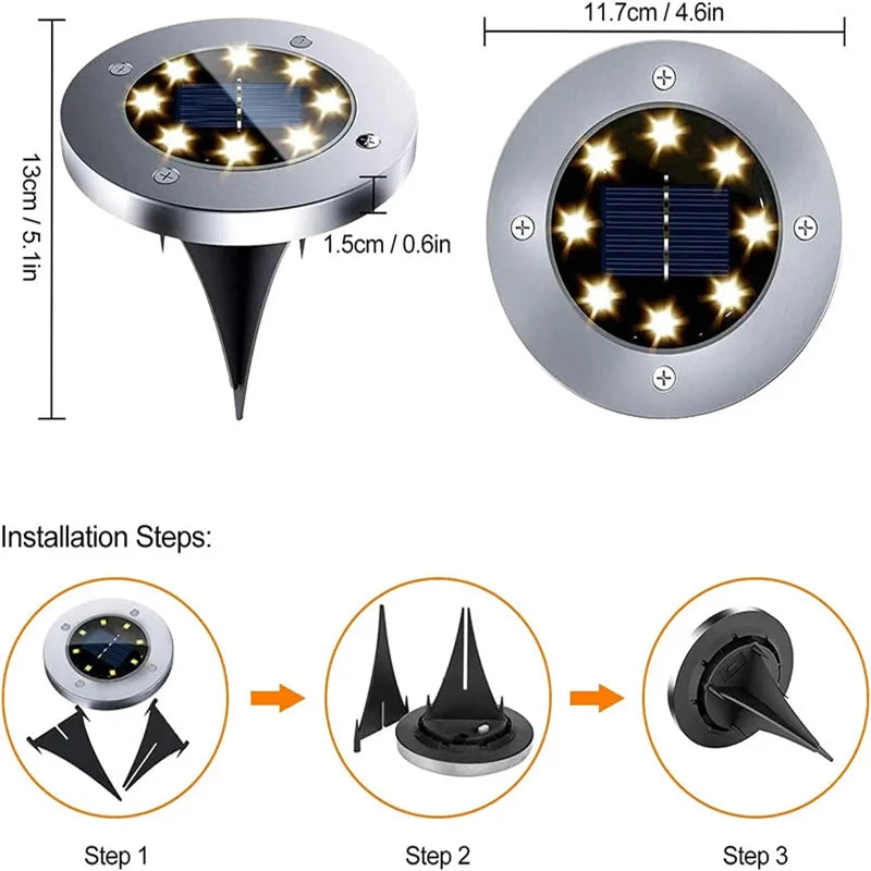 LED Outdoor Solar Power Ground Light