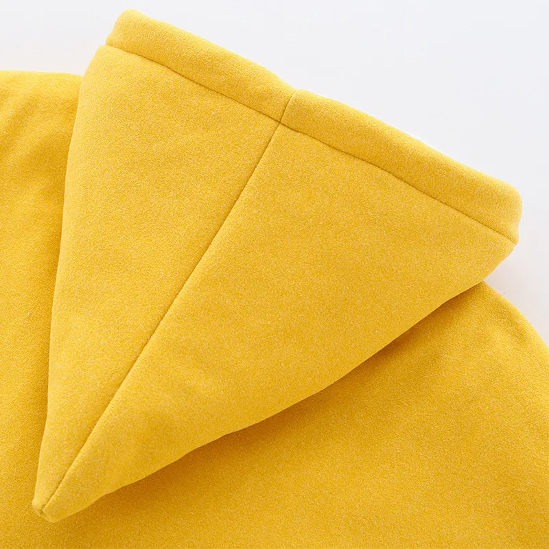 IYEAL Winter Fashion Kids Baby Girl Clothes Cartoon Hooded Ears Warm Plus Velvet Coat Jackets Children Girls Cape Cloaks