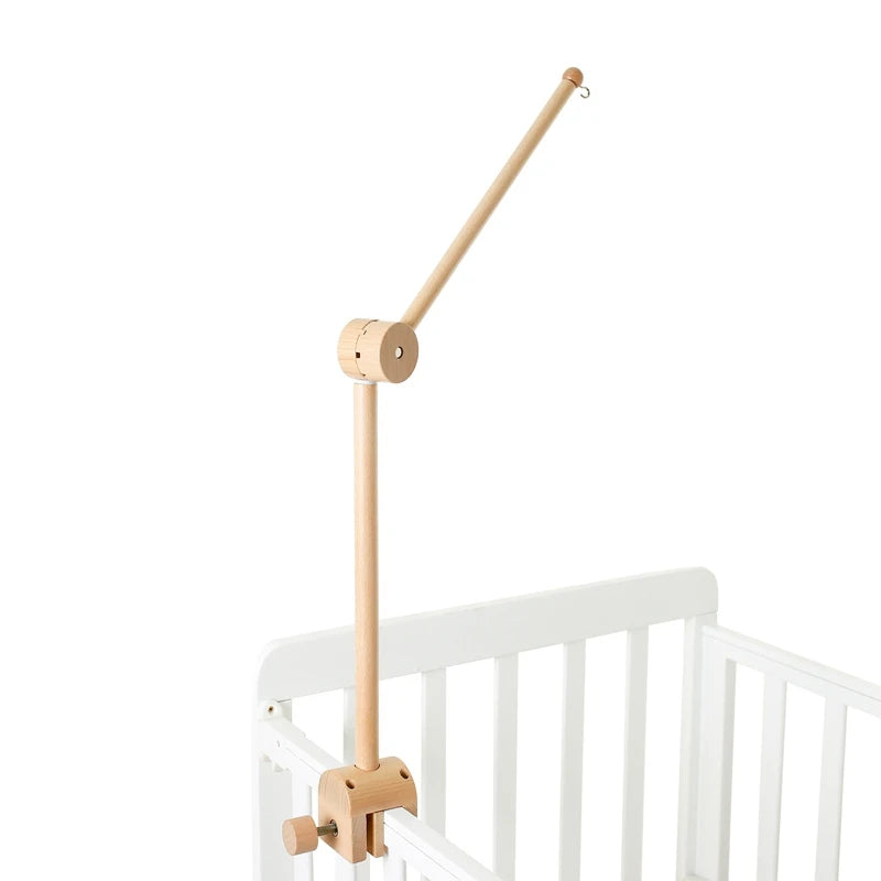 Baby Wooden Bed Bell Arch Bracket Mobile Hanging Rattles Toys Newborn Music Box Holder Bracket Infant Crib Toy Arm Bracket Gifts