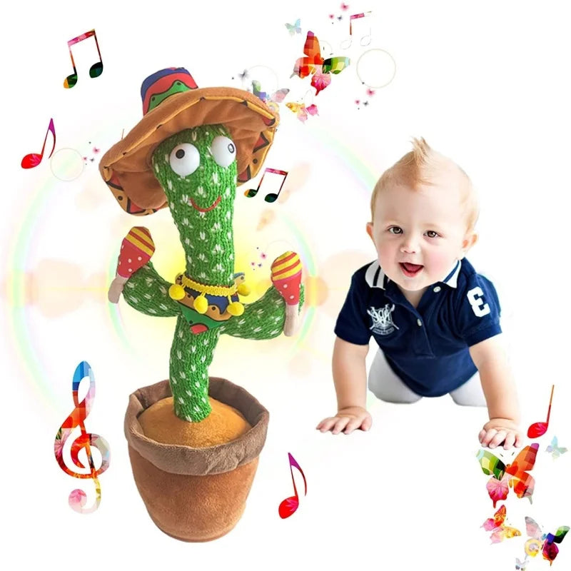New Dancing Talking Cactus Toy for Baby Toddler, Boys Girls Gifts Singing Mimicking Cactus Toys Recording Repeating What You Say