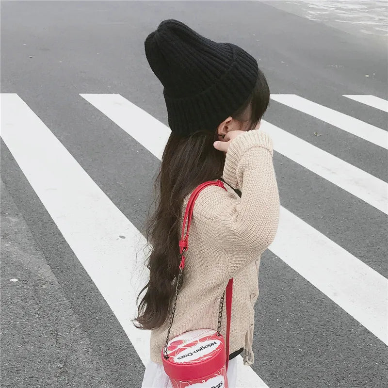 IYEAL Autumn Winter Fashion Children Caps Boys Warm Hats Girls Hats for Newborn Baby Woolen Wool Knitted Hats