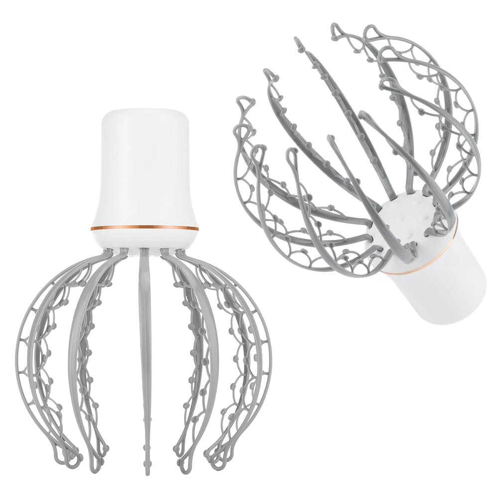 Head Massager Octopus Electric Vibration 12 Claws Light Small Portable 3 Modes Detachable Relieve Fatigue Relax Wireless