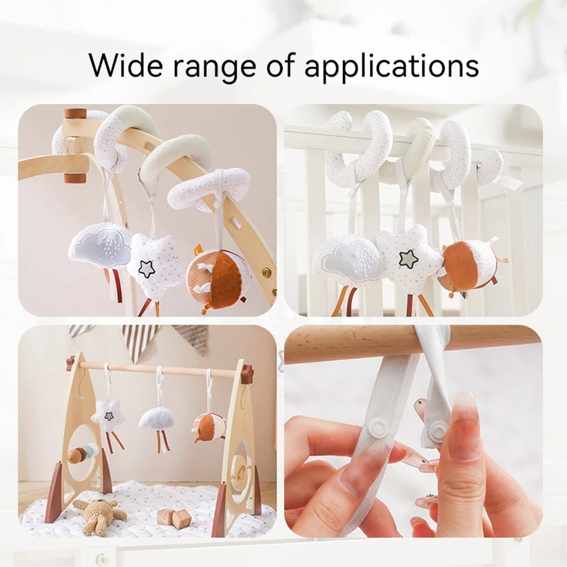Car Seat Toys Baby Cute Spiral Plush Dismantling Rattle Toys Soft Crib Bed Stroller Stretch Spiral Activity Car Seat Hanging Toy