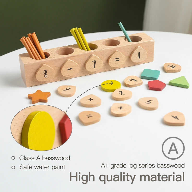 1 Set Wooden Toys Colorful Counting Sticks Number Alphabet Blocks Learning Toys Kids Number Counting Stick Figure Block Toy Baby