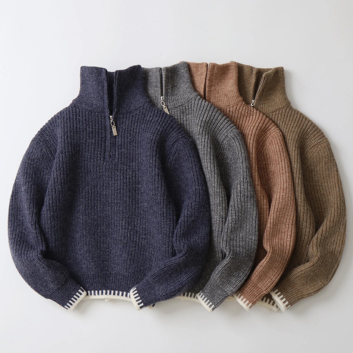 2024New Edition Children's Sweater Boys Winter Clothing Half Zipper Cotton Cashmere Sweater Outdoor Clothes Autumn Kid Outerwear