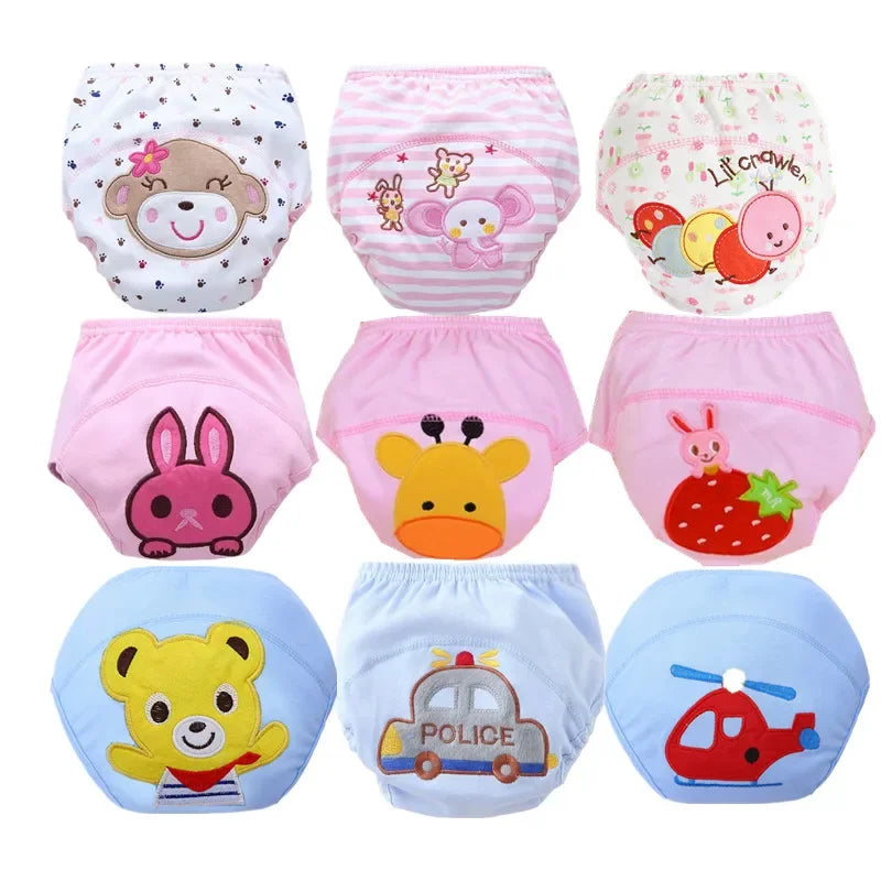 Baby Potty Training PantsBaby Diapers Reusable Panties Cloth Diaper Nappies Washable Underwear Infants