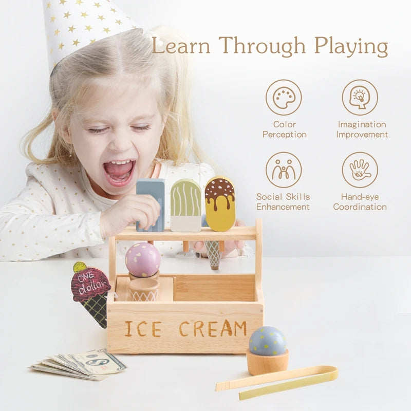 Original Ice Cream Toy Baby Play House Toy Set Simulation Toy Set Simulation Ice Cream Baby Educational Toys Birthday Gift Kids