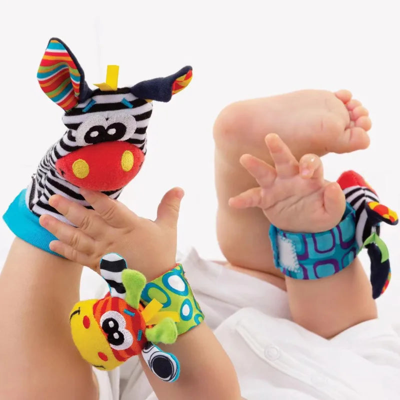 Soft Baby Rattles Wrist Set