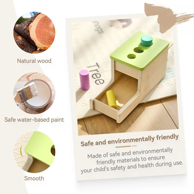 Montessori Baby Wooden Toys Macaroon Color Permanence Chasing Box Color Shape Cognition Match Educational Sensory Toy Baby Gifts