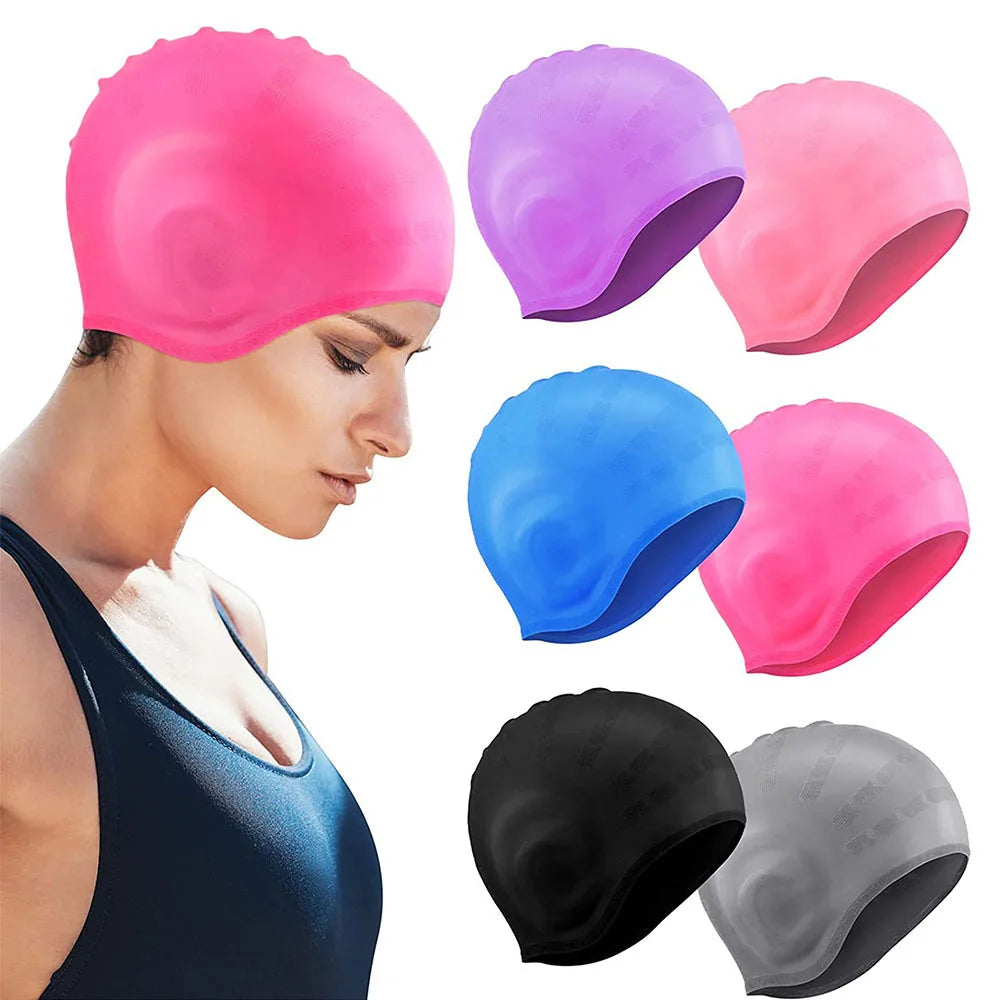 Silicone Swimming Cap with Ear Protection
