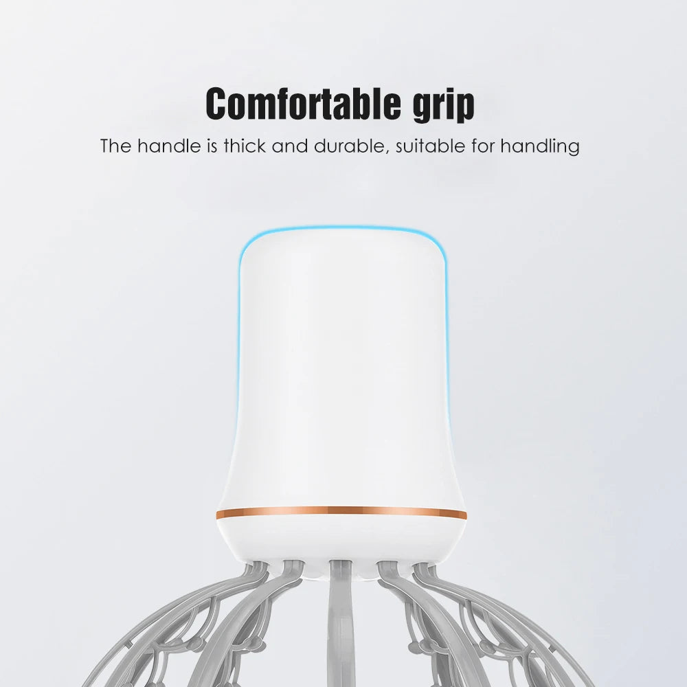 Head Massager Octopus Electric Vibration 12 Claws Light Small Portable 3 Modes Detachable Relieve Fatigue Relax Wireless
