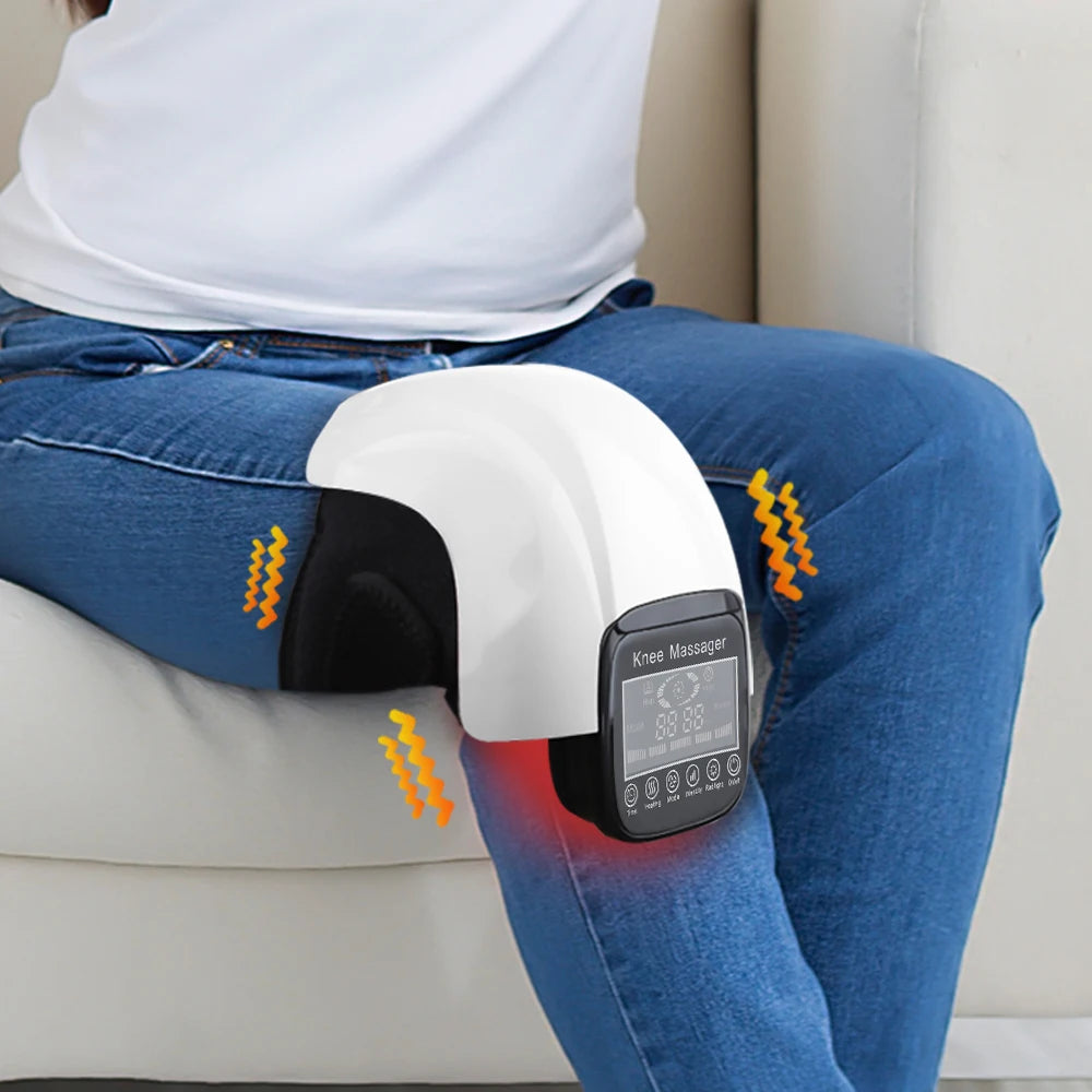 Knee Massage Electric Heating Infrared Pad Air Pressure Vibration Physiotherapy Instrument LCD Display Joint Pain Relief 3 Level