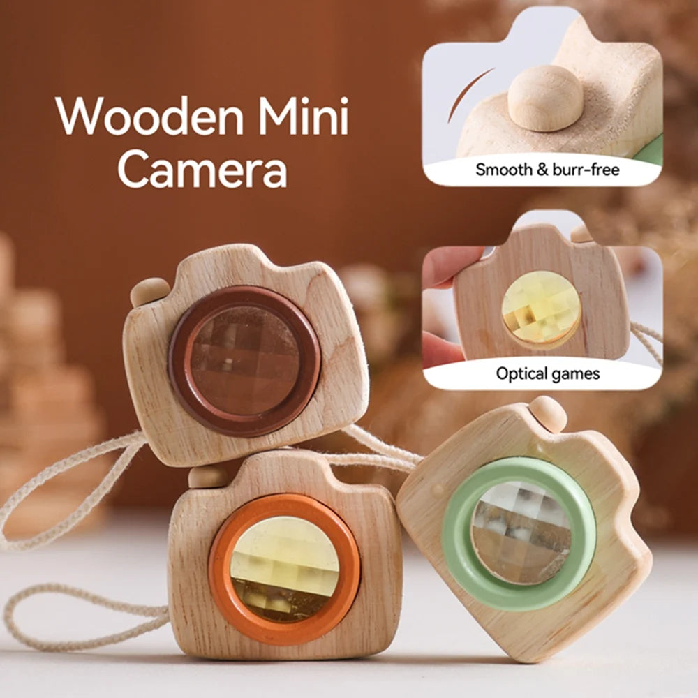 Tiny Wooden Fashion Camera Baby Toys Beech Wooden Colorful Baby Blocks Montessori Toys for Children Nursing Gift Outdoor Toys