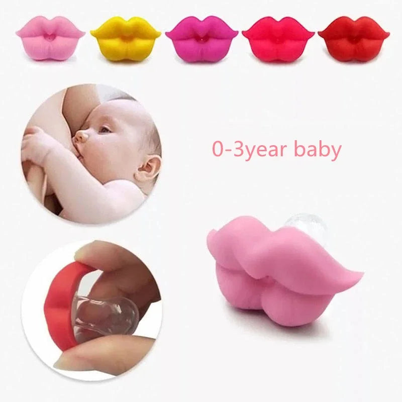 Kiss Lips Mustache Pacifier for Babies Funny Silicone Soother with Orthodontic Nipples Perfect for Toddler Feeding and Comfort