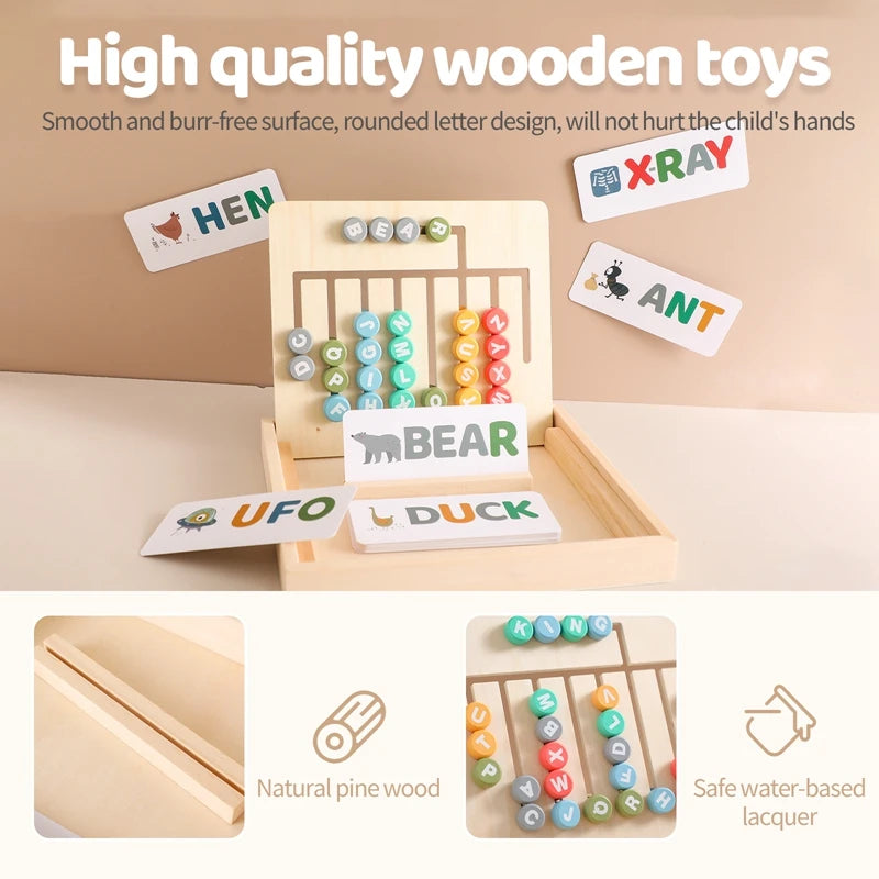 Montessori Baby Wooden Toys Kids Busy Letter Board Sensory Activities Toy Color Shape Cognition Match Educational Toy Baby Gifts