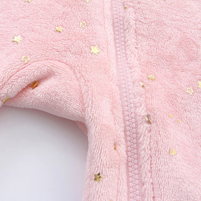 IYEAL 2024 New Christmas Cute Cartoon Jumpsuit Autumn/Winter Newborn Baby Star sequins Romper Outwear Baby Soft Flannel Romper