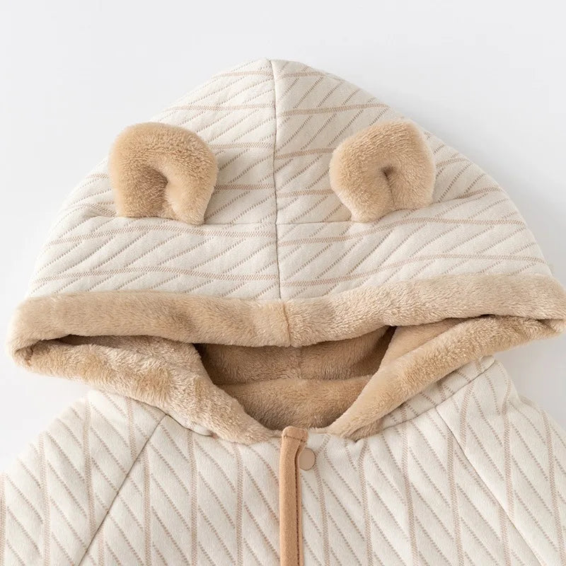 IYEAL Baby Bear Windproof Cloak Coat Outerwear for Boys and Girls Spring, Autumn, Winter Plus Thick Fleece Children's Long Cape