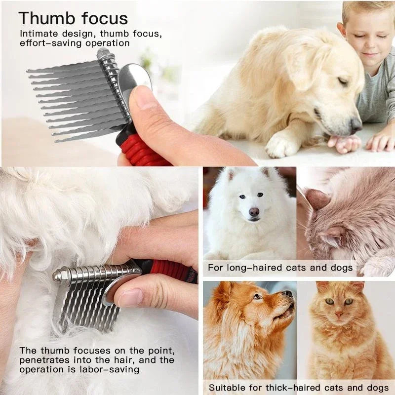Pet Dematting Rake Comb Brush