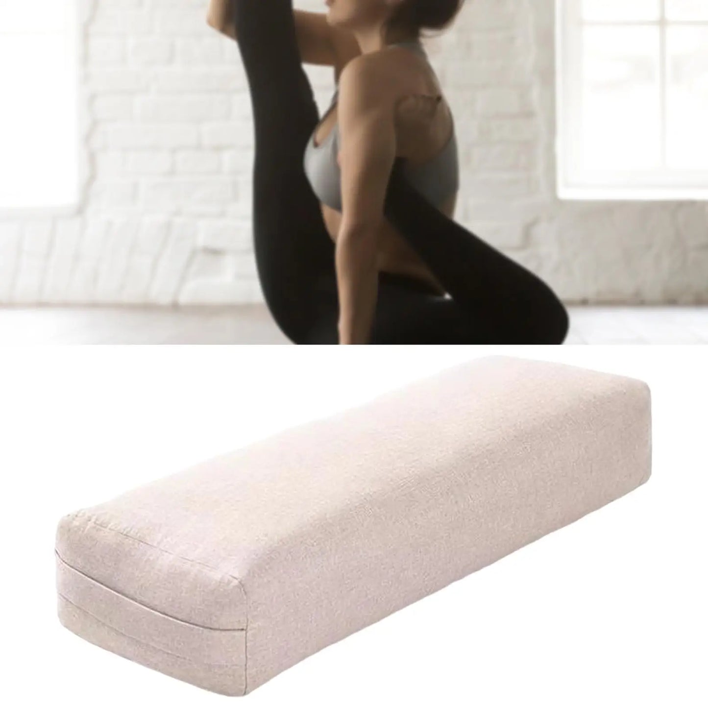 Yoga Bolster Pillow Support Pillow Meditation Pillow Portable with Carrying Handle Yin Yoga Comfort Cushion Prenatal Yoga Pillow