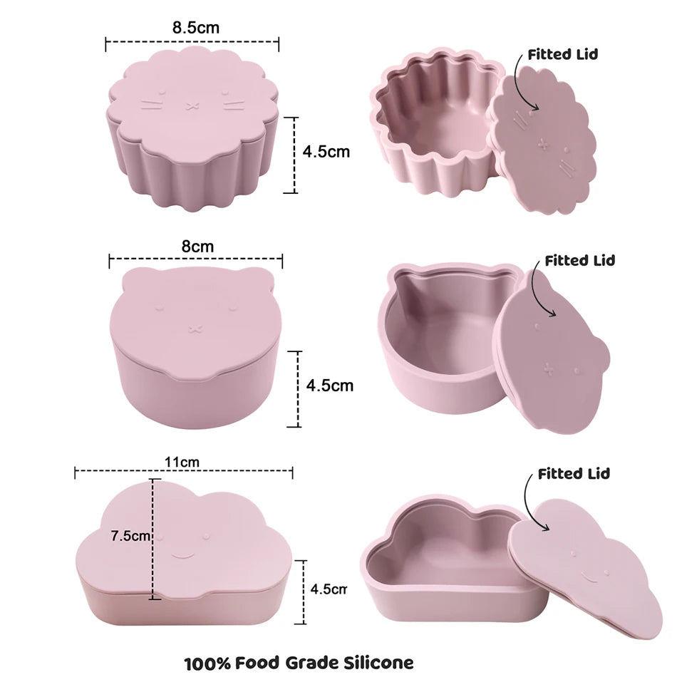 New Silicone Snack Box For Baby Portable Baby Food Storage Container BPA Free Bowl Children's Tableware Baby Accessories