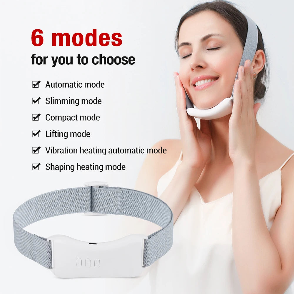 Micro Current Pulse V Face Instrument Slimming Vibrating Massage Hot Compress Firming and Lifting Improves Double Chin USB