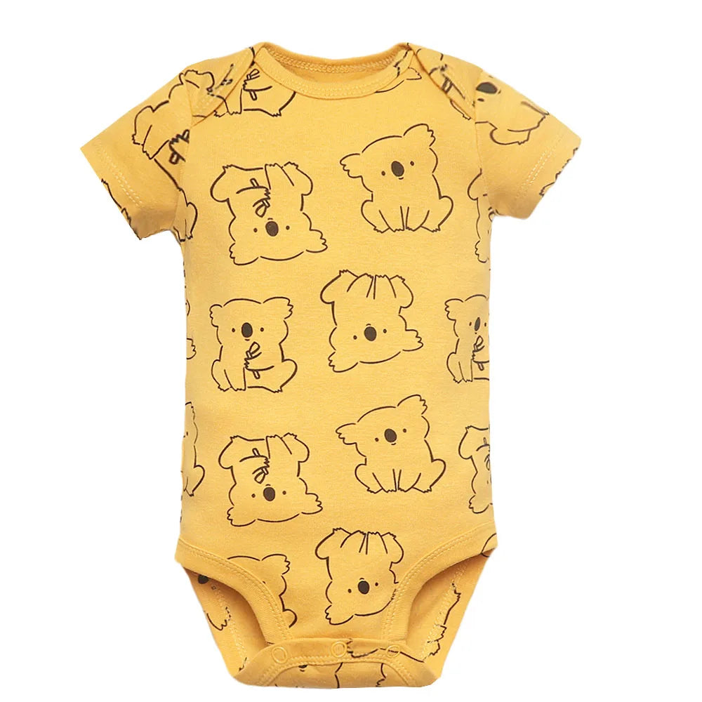 5PCS/Lot Newborn 100% Cotton Baby Boy Girl Clothes Short Sleeve Soft Baby Bodysuits Infant Bebe Clothing Baby Shower Gifts