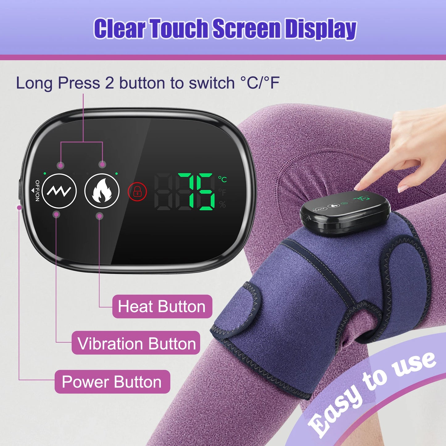 Heated Knee Pad Shoulder Pad Elbow Multifunctional Heating Massager Keep Warm Relieve Fatigue Red Light Hot Compress Vibration