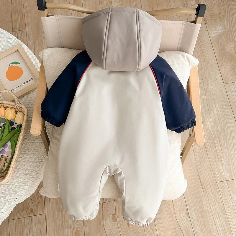 IYEAL Winter Infant Baby Clothing New Baby Boys Thick Warm Velvet Jumpsuit Girls Long-sleeved Hooded Romper 3-15M